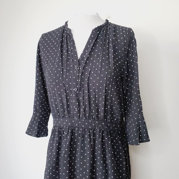 OLD NAVY Black Cottagecore Polka Dot Classic Summer Dress - Picture 5 of 12